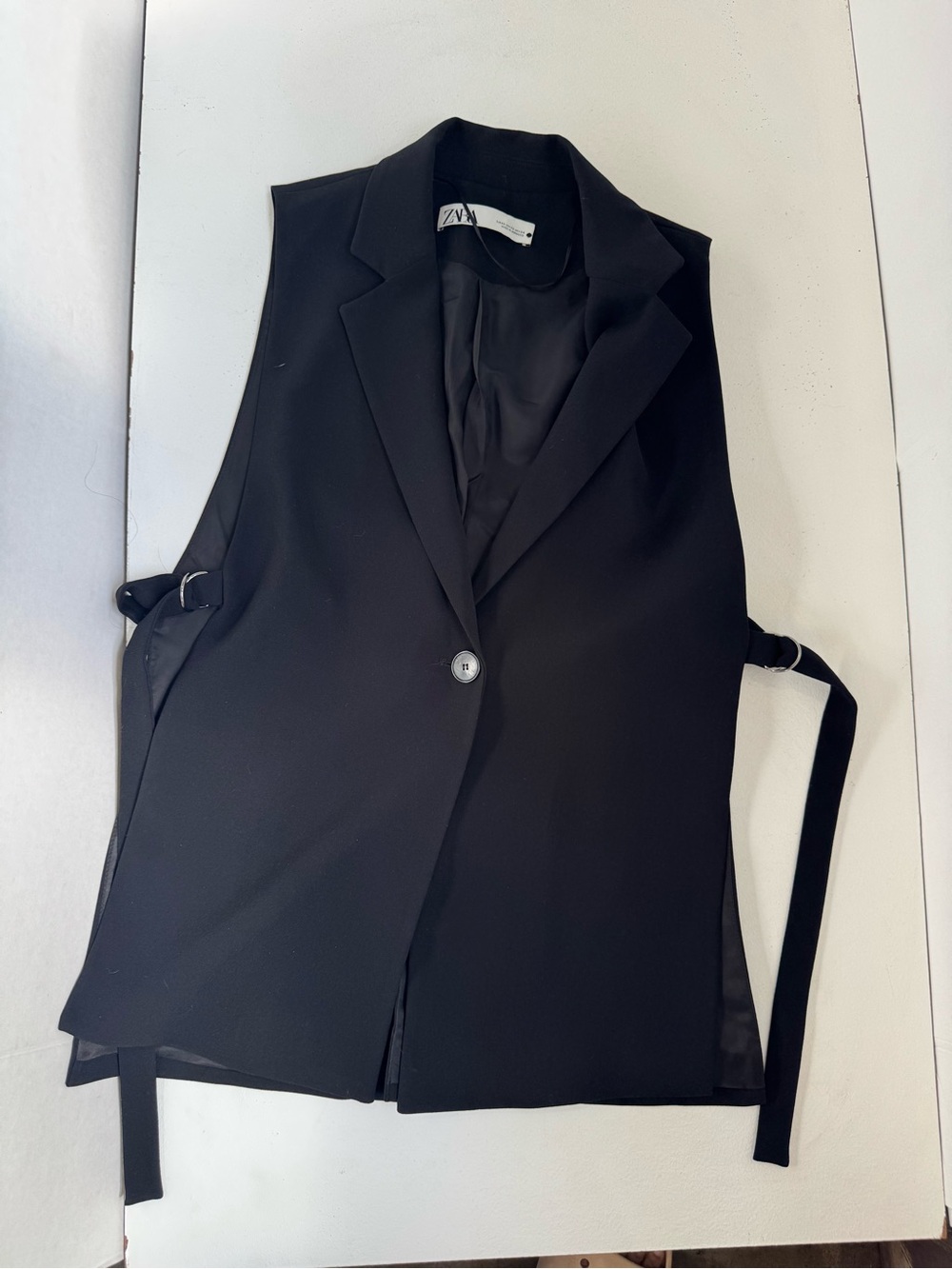 Zara Black Blazer Vest with Tied sides size XS